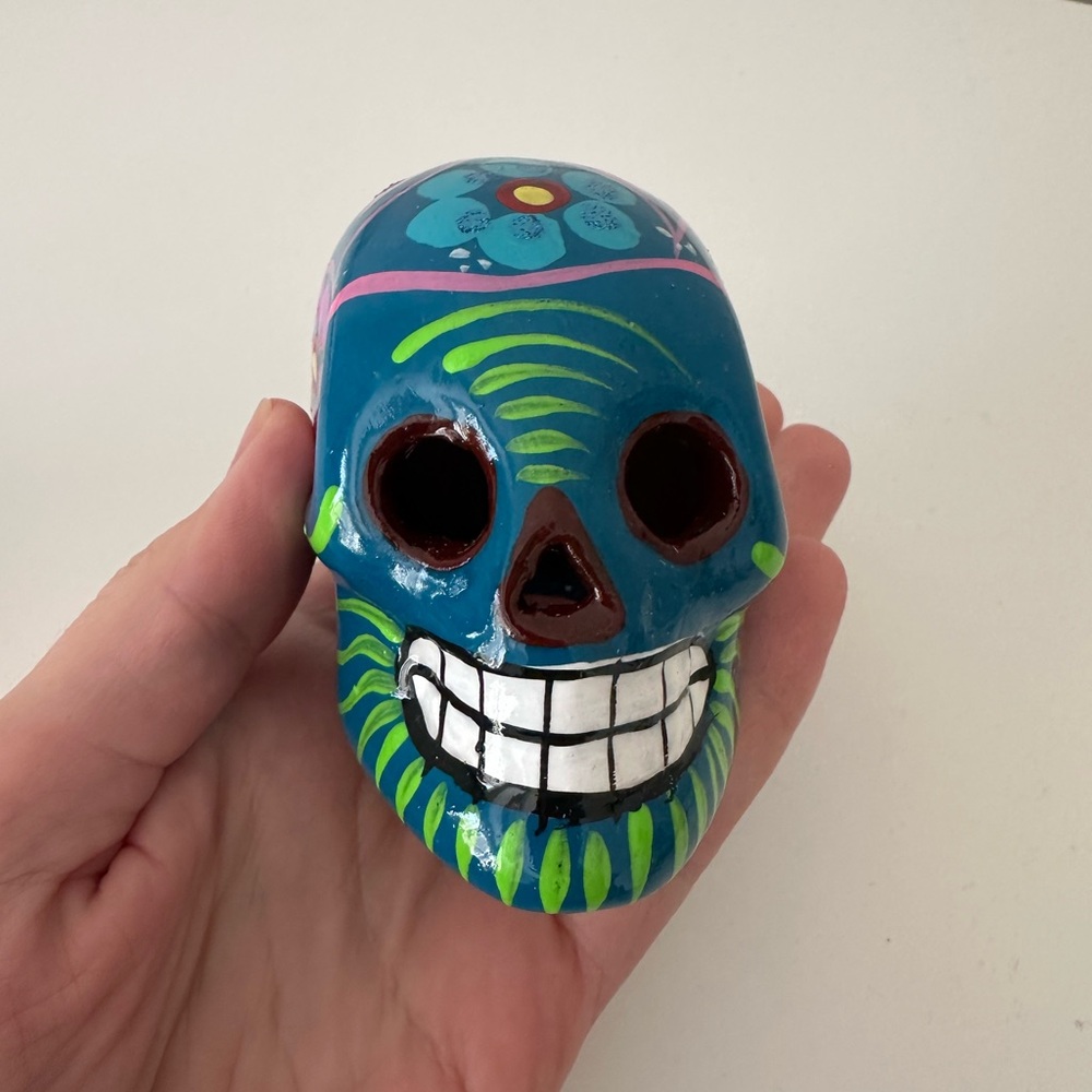 Hand-Painted Skull Holiday Decor